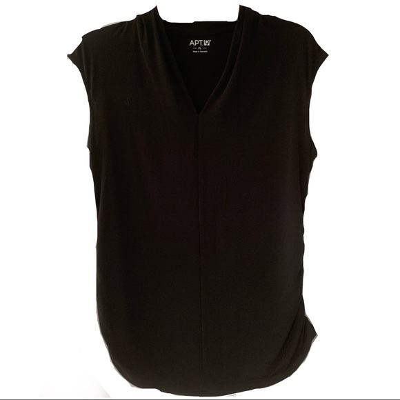 Apt. 9 Black Cap Sleeve Top Size Large - Picture 2 of 7
